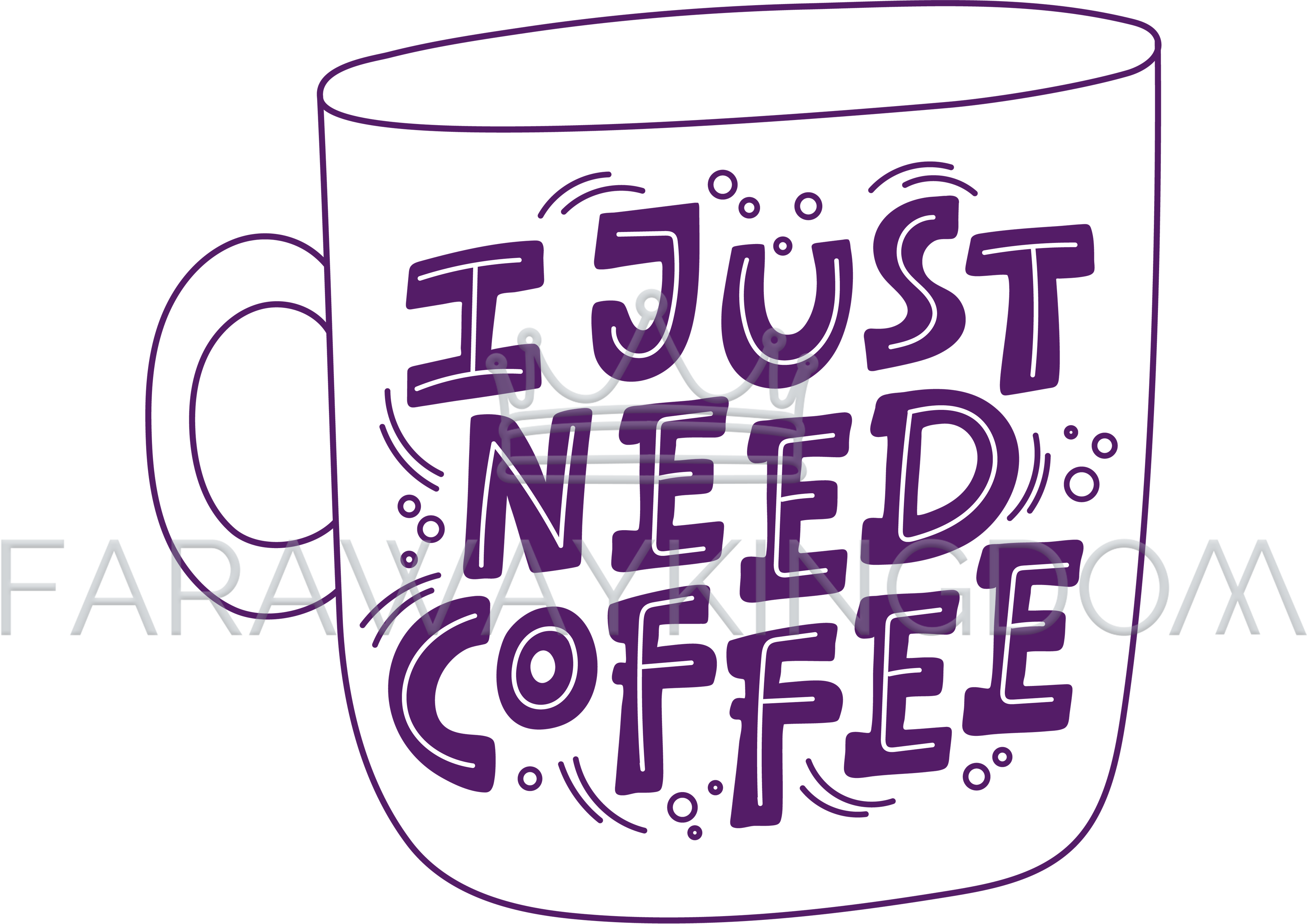 Coffee Cup Vector Illustration Print Phrase (3508x2480), Png Download