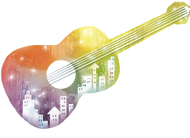 Acoustic Guitar Cartoon Illustration (800x800), Png Download