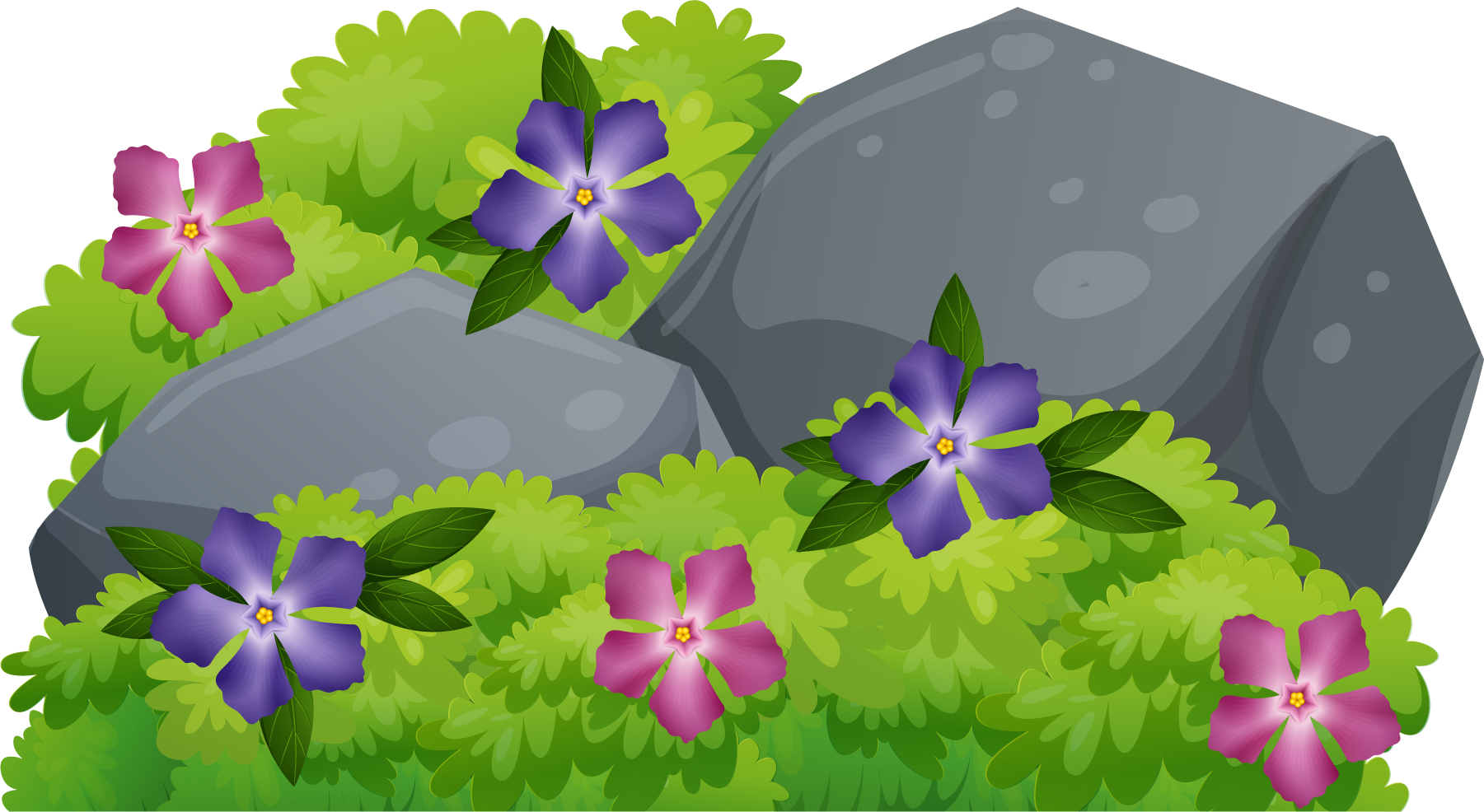 Bushes Clipart Flowering Bush - Bush Clip Art Png (1801x986), Png Download