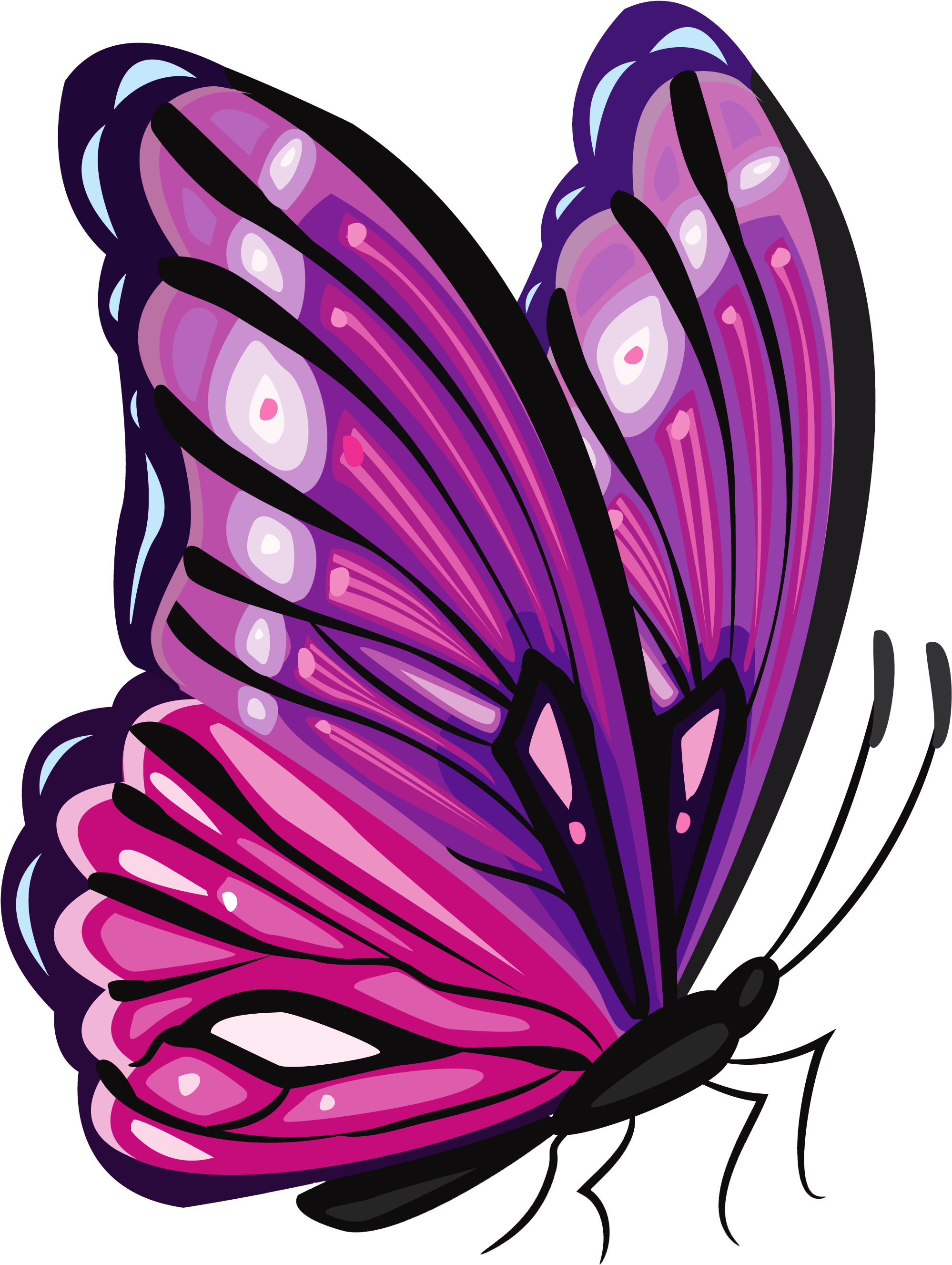 Purple Butterfly Png Clipart Picture - Purple Butterfly Png Clipart (2796x3251), Png Download