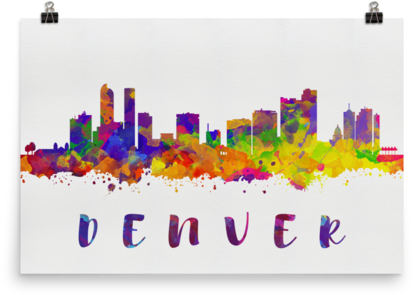 Each Print Offers A Multi-color Silhouette Painting - Skyline (480x480), Png Download