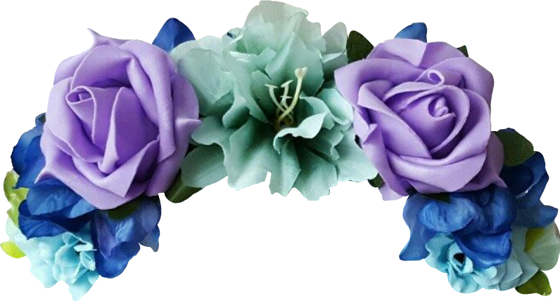 Flowercrown Flowers Flores Corona Purple Flower Crown - Stickers Flowers Crown Png (796x429), Png Download