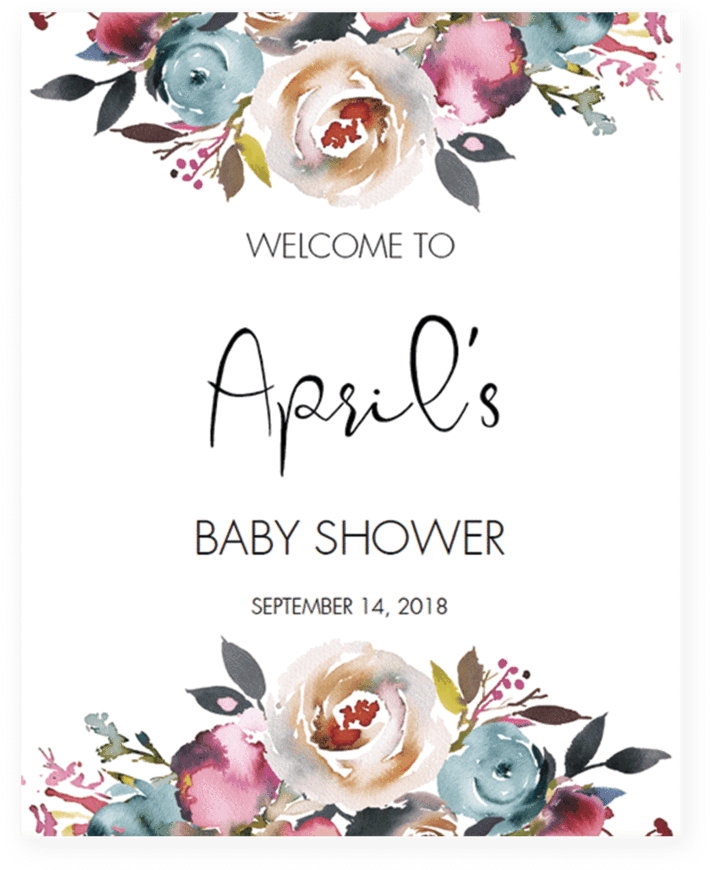 Bohemian Shower Welcome Sign Template By Littlesizzle - Baby Shower Sign Free (819x1024), Png Download