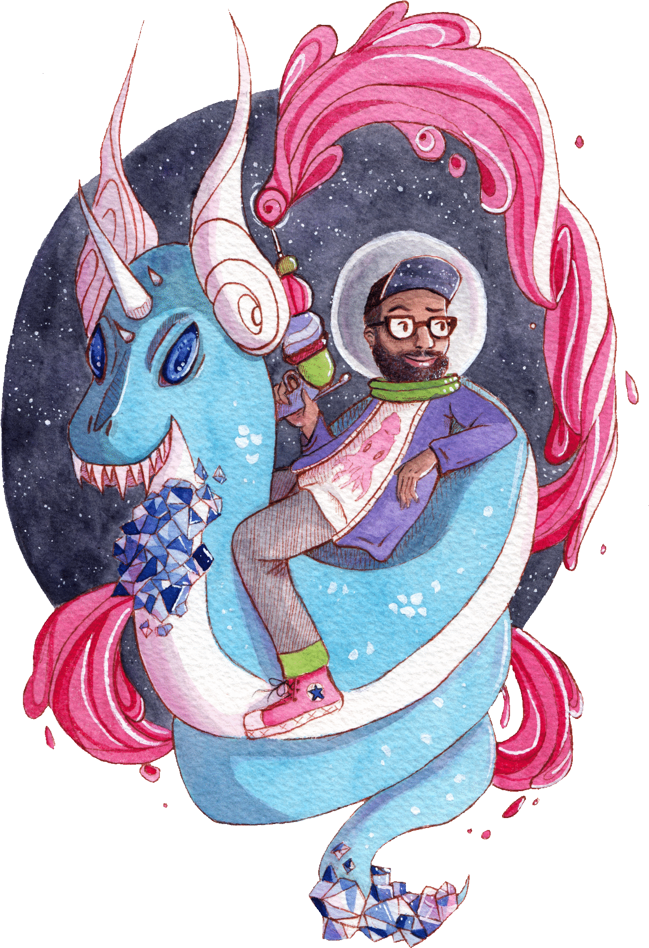 Commission Of The Most Fantabulous Riding A Dragonair - Dragonair (1500x2142), Png Download