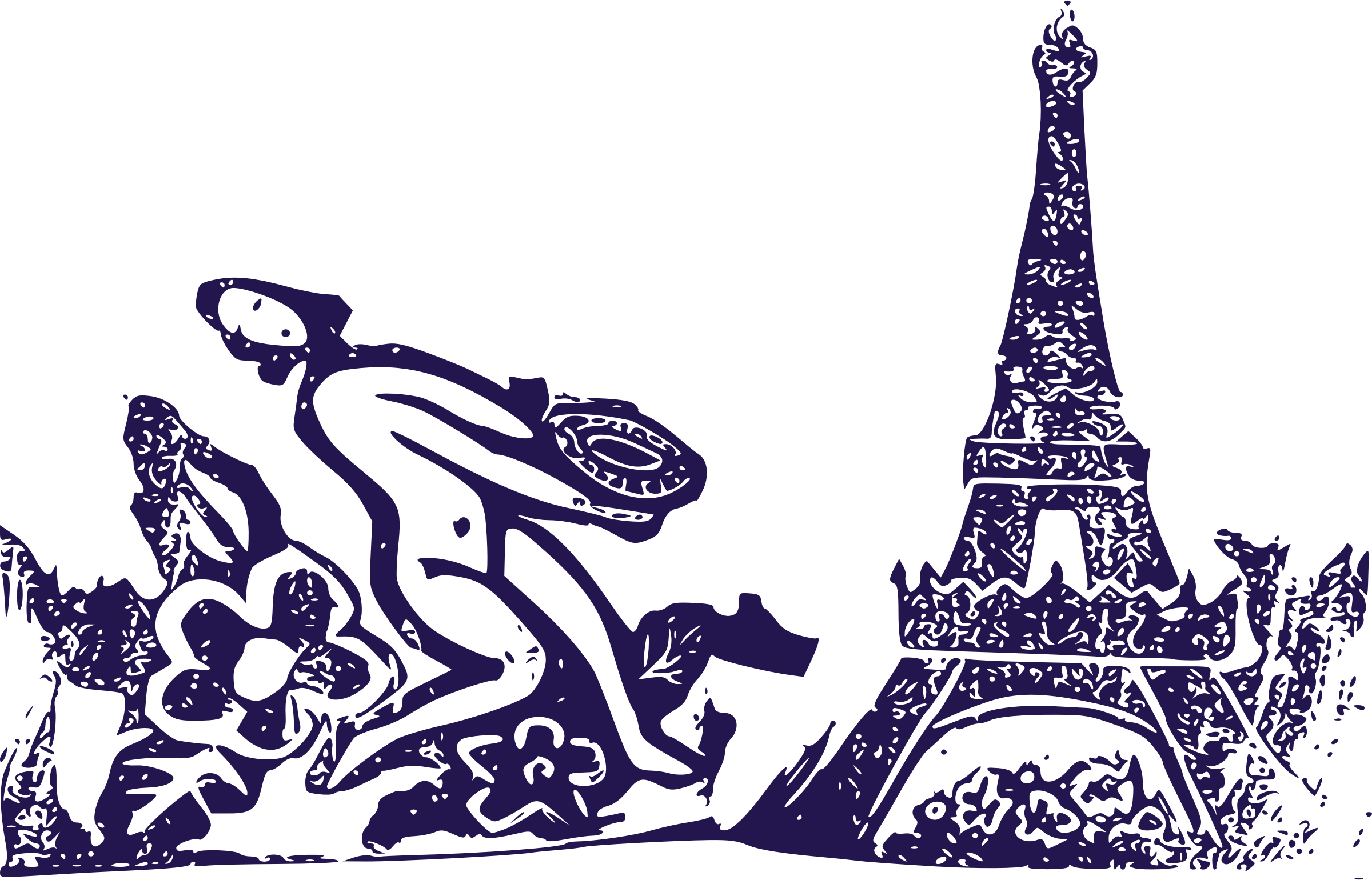 This Free Icons Png Design Of Lady And Eiffel Tower (2400x1540), Png Download