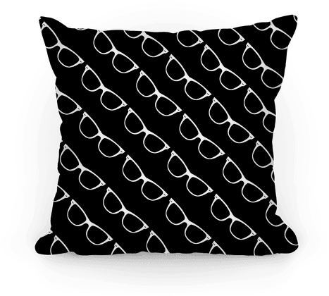 Black Glasses Pattern Pillow - Cushion (484x484), Png Download