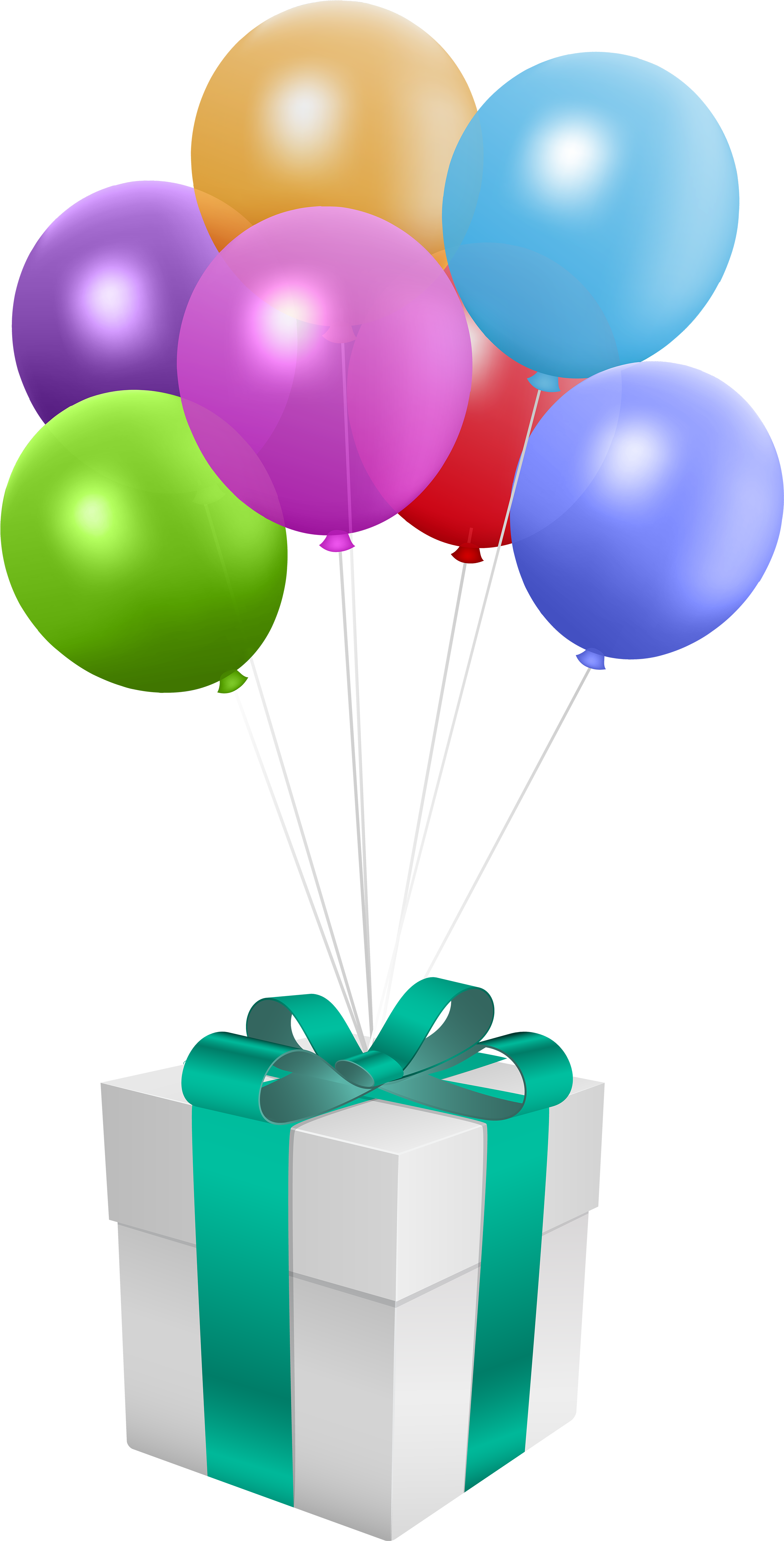 With Balloons Clip Art Image Gallery View - Birthday Balloons Transparent (2543x5000), Png Download