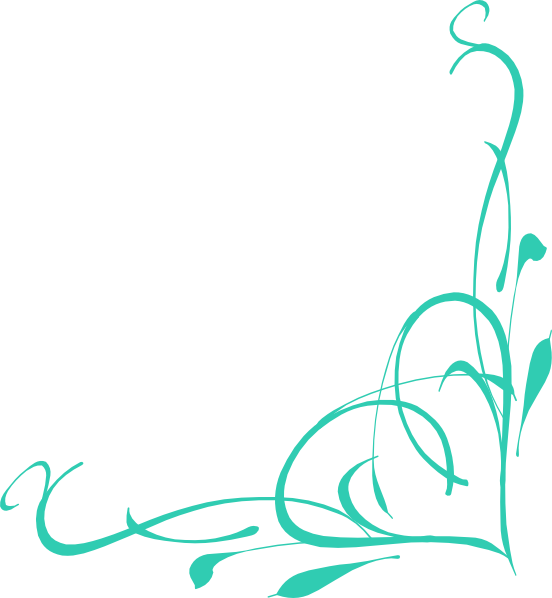 Swirl - Turquoise Swirl Border (552x598), Png Download