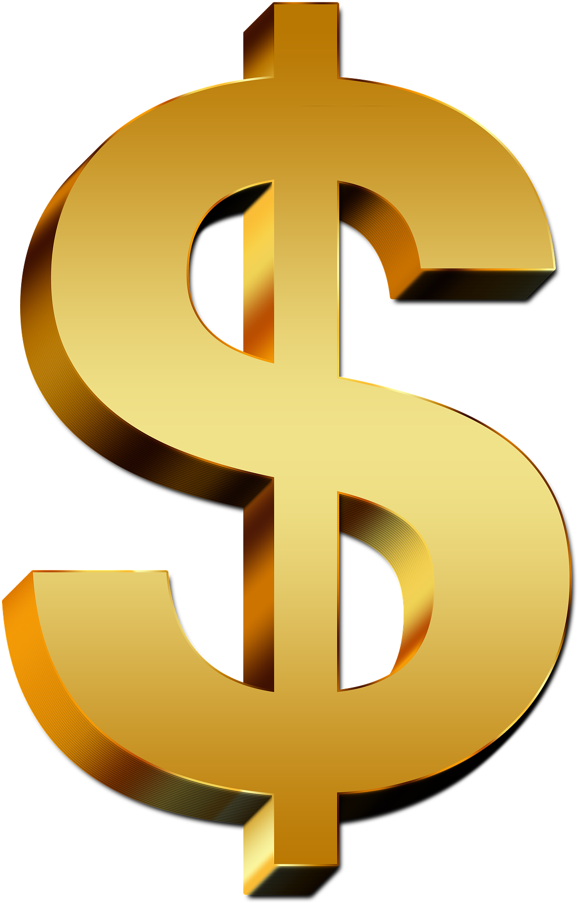 Gold Dollar Png Transparent Image - Gold Dollar Sign Transparent Background (1920x1920), Png Download