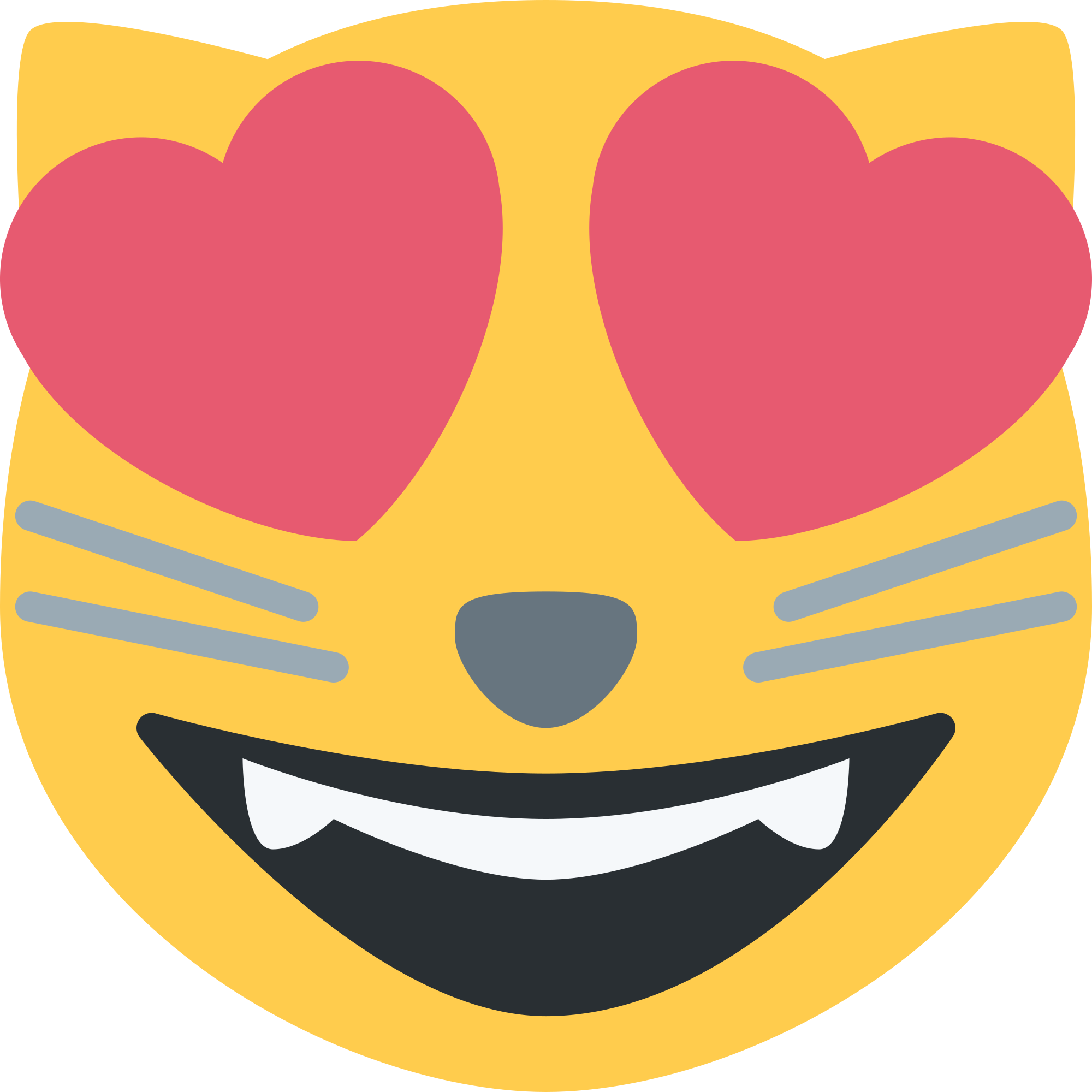 Cat Emoji Heart Eyes (2000x2000), Png Download