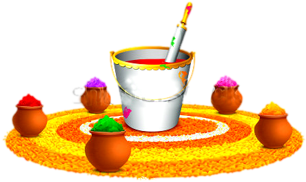 Holi Png Wirh Holi Bucket - Holi Transparent Happy Holi Png (450x283), Png Download
