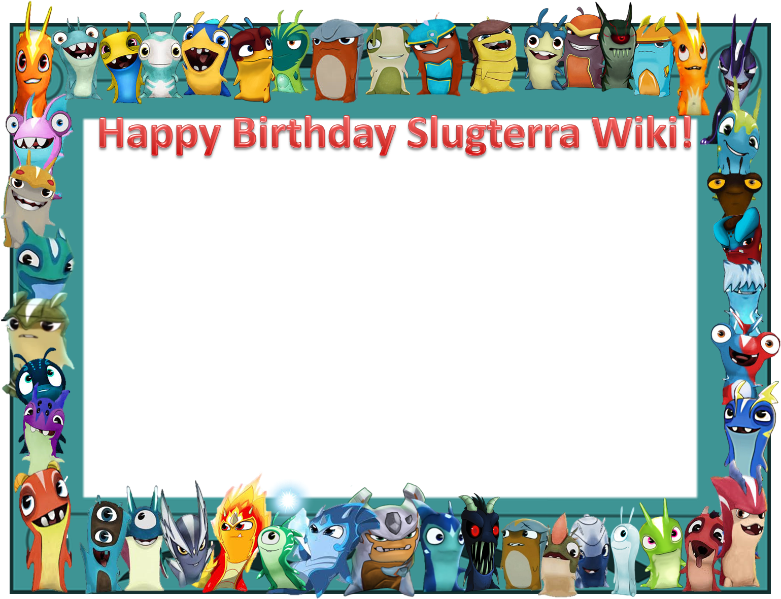 Birthday Border - Happy Birthday Slugterra (1581x1206), Png Download