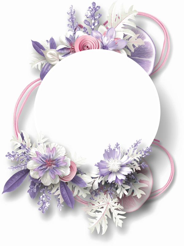 Purple Floral Border Png Free Download - Purple Flower Border Png (599x800), Png Download