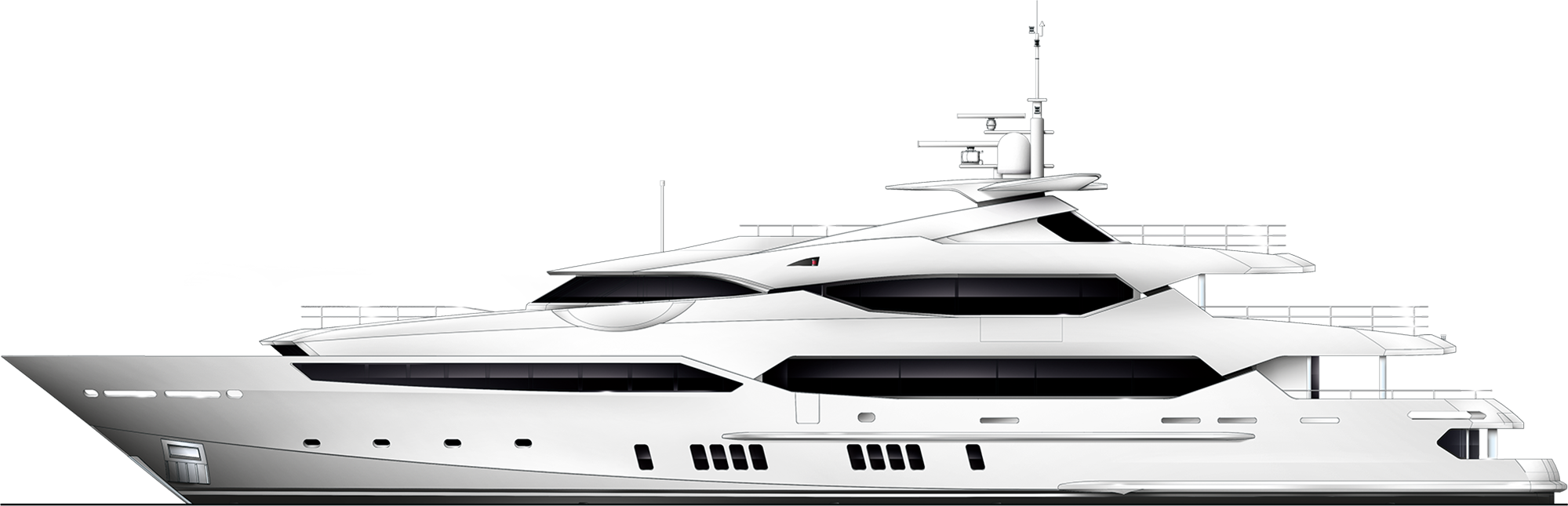 Effortlessly Reaches The Previously - Yacht Transparent (1999x645), Png Download