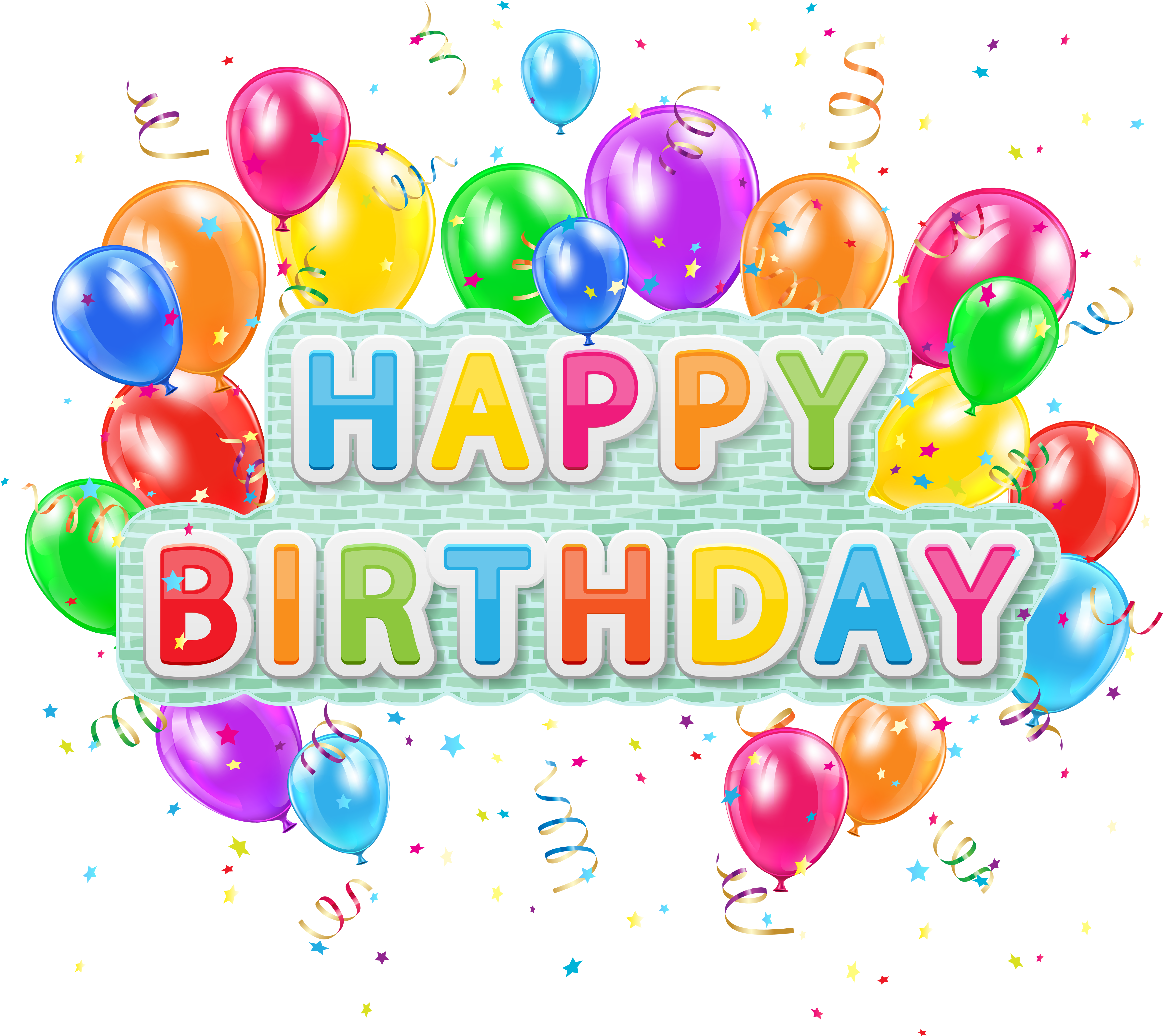 Birthday Balloons Png (6000x5344), Png Download