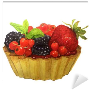 Watercolor Cake With Berries - Berry (400x400), Png Download