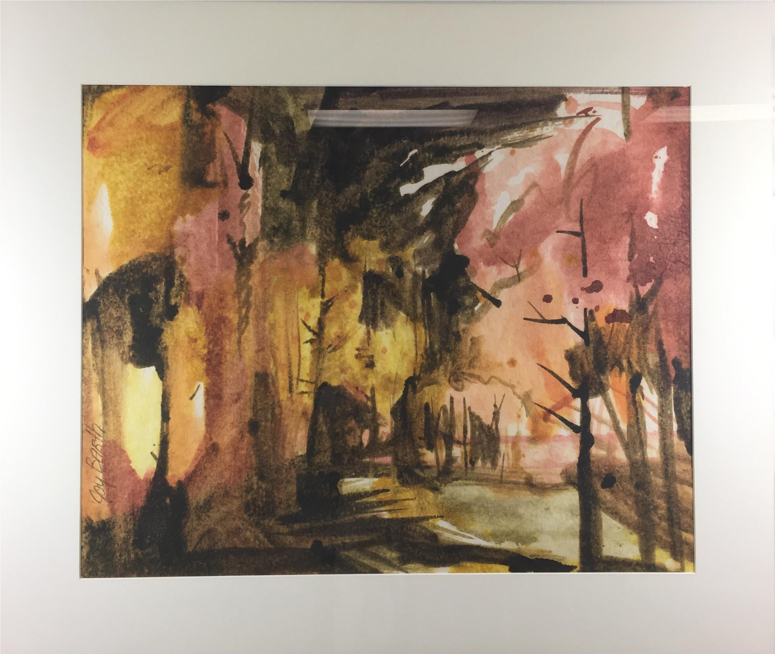 Clip Black And White Autumn Watercolor Painting Chairish - Watercolor Painting (2948x2488), Png Download