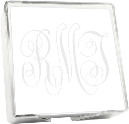 Embossed Graphics Watercolor Monogram Memo Square - Highland Memo Square - White With Holder (501x501), Png Download