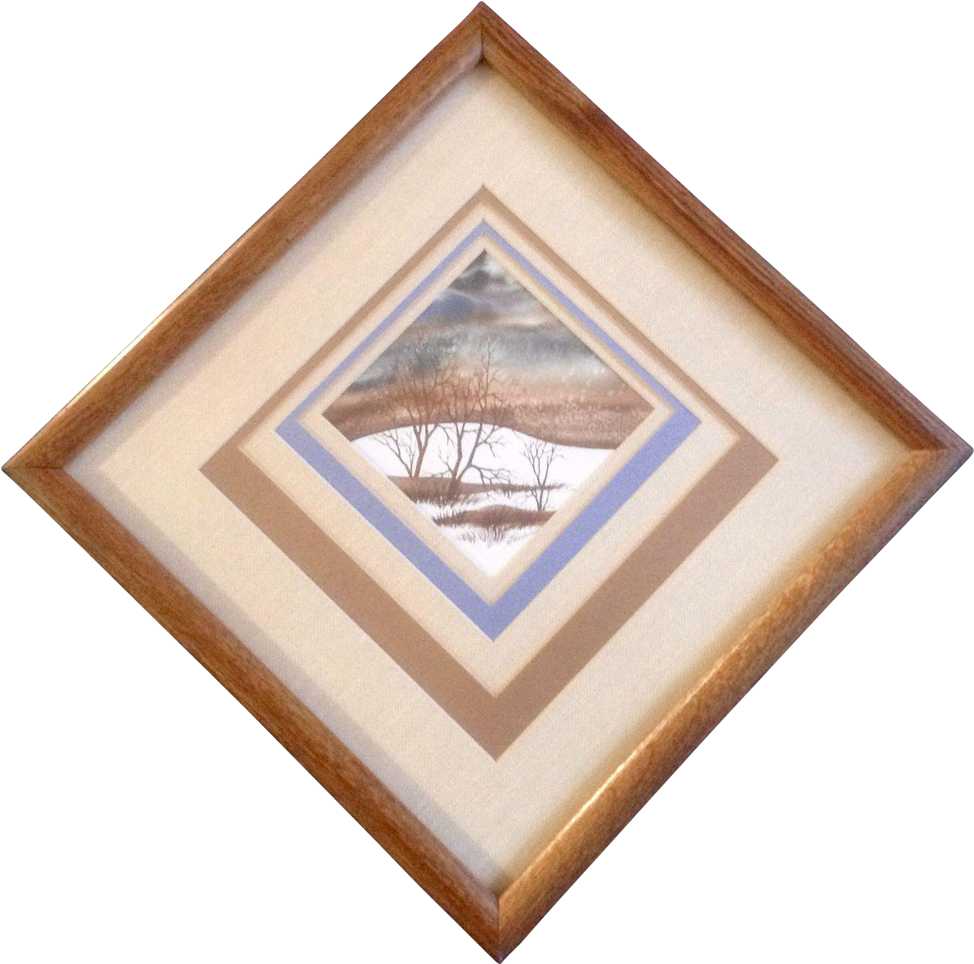 K Warden, Watercolor Painting, Brush On Snowy Hill, - Watercolor Painting (1406x1406), Png Download
