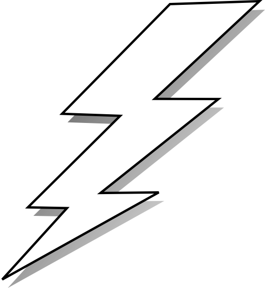 Vector Freeuse Library Comic Lightening Bolt Clip Art - Lightning Cartoon Black And White (546x595), Png Download