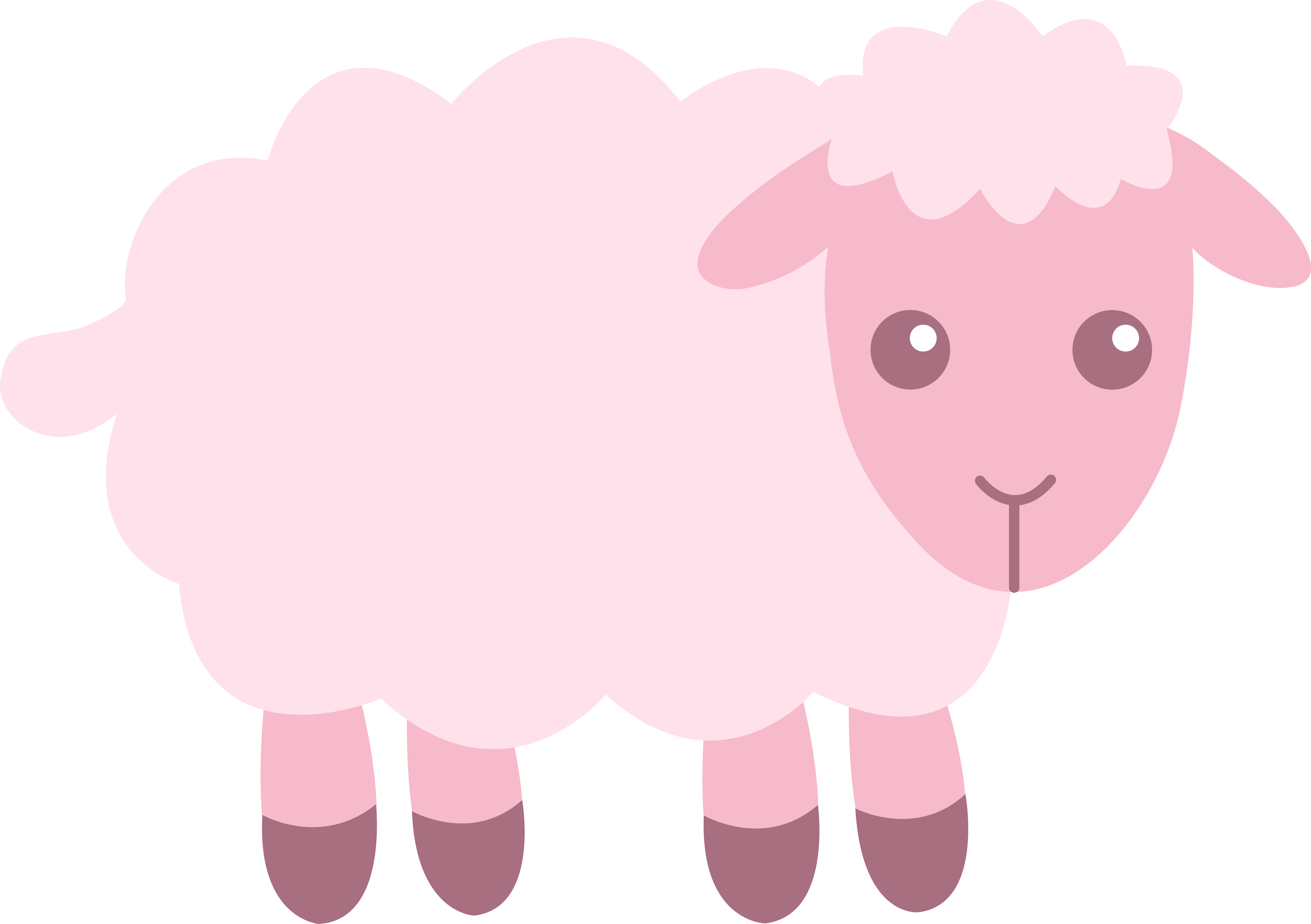 Baby - Cute Pink Sheep (5817x4102), Png Download
