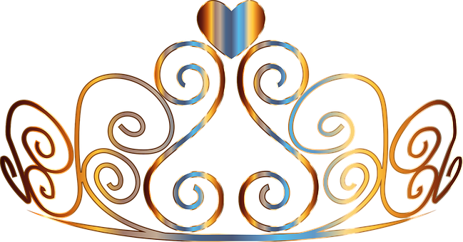 Tiara Crown Female Woman Royal Jewelry Wea - Gold Princess Crown Clipart Png (649x340), Png Download