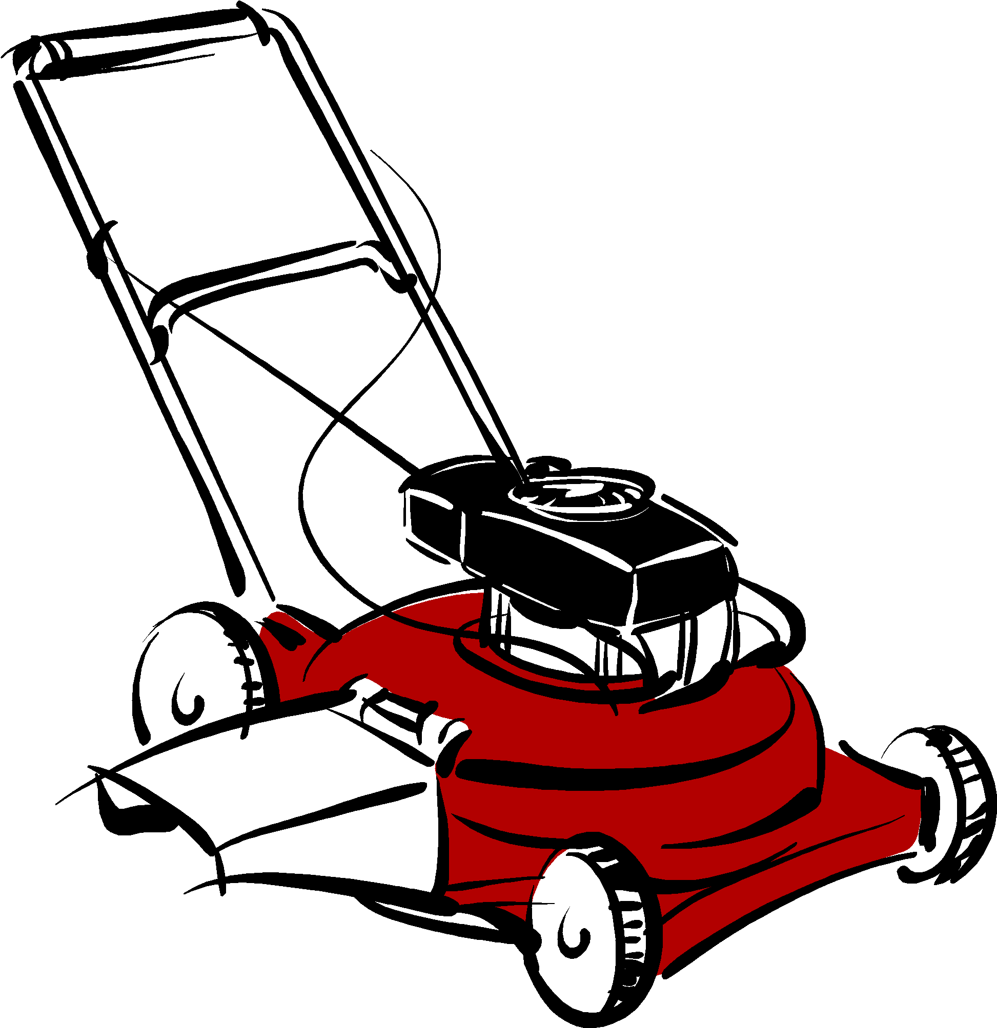 Graphic Landscaping Maintenance - Lawn Mower Clip Art (1968x2030), Png Download