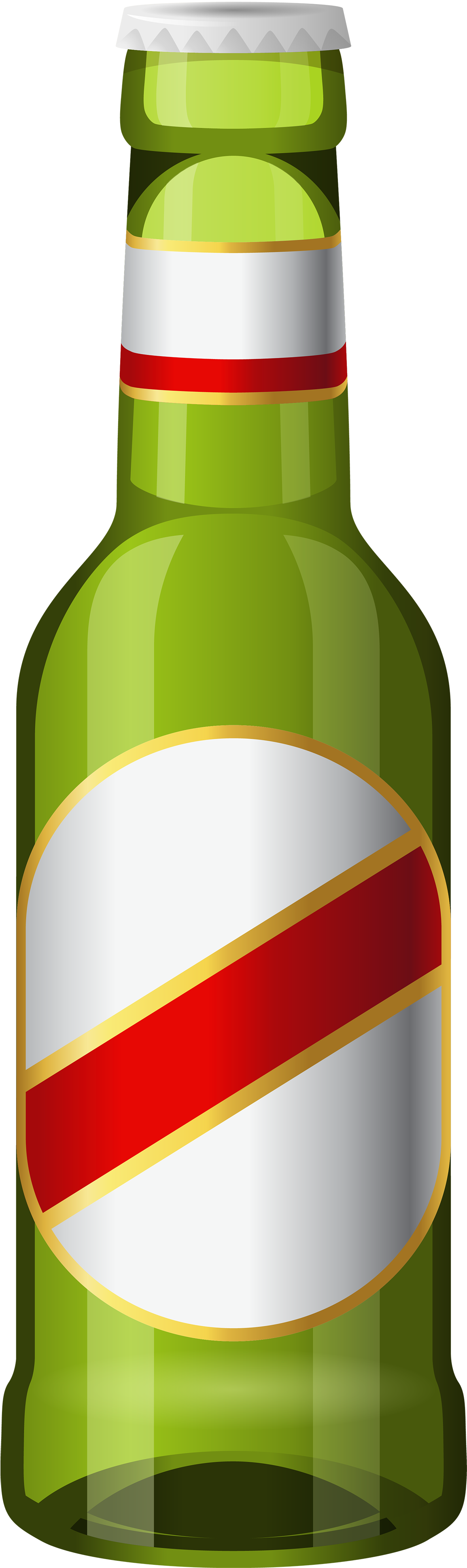 Beer Bottle Green Png Clipart - Beer Bottle Png Cartoon (1265x4000), Png Download