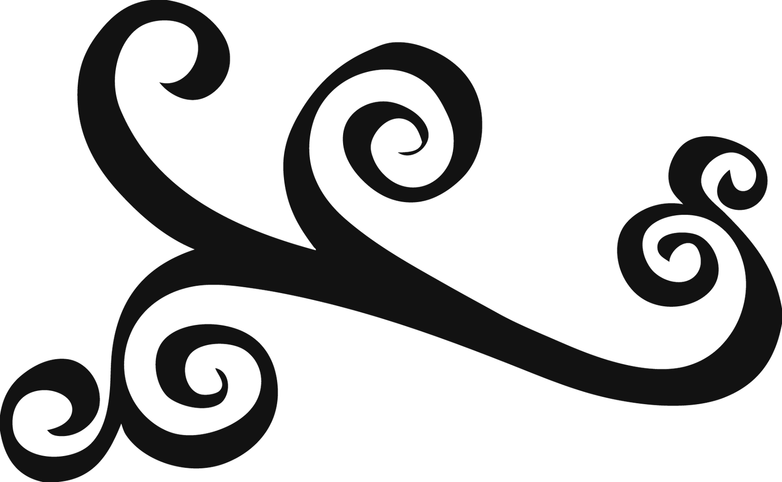 Swirl Silhouette At Getdrawings - Swirl Clipart (1600x985), Png Download