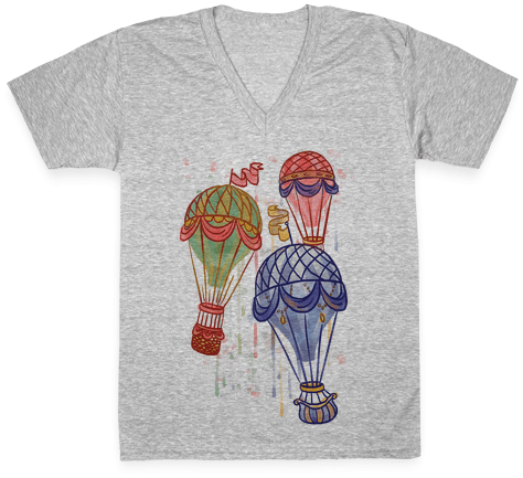 Watercolor Balloon Trip V-neck Tee Shirt - T Shirt Design For Baking (484x484), Png Download
