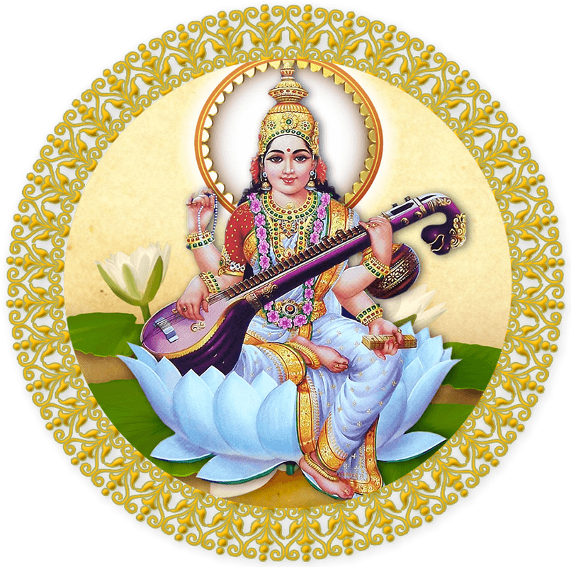 Saraswati Circle - Sarswati Mata Png (806x800), Png Download