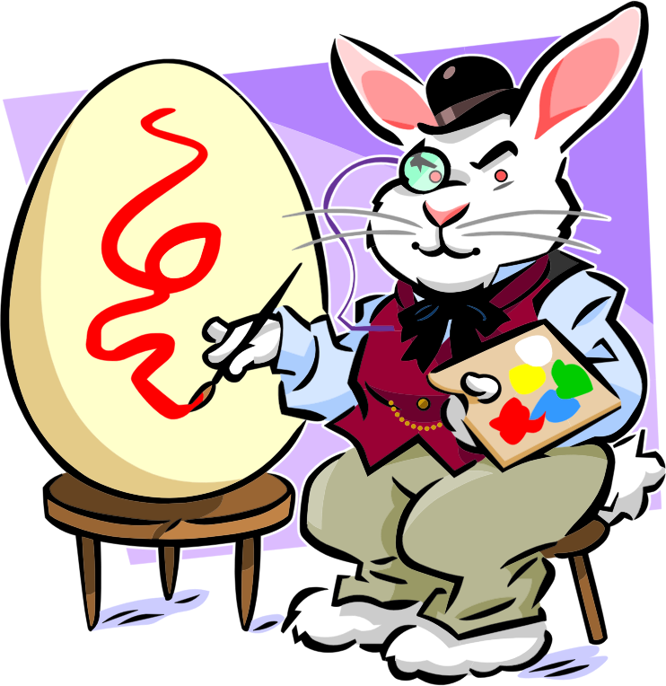 Graphic Arts Easter Bunny Painting Work Of Art - Rabbit (730x750), Png Download