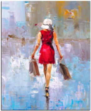 Fashion - Egallera - Com - The Largest Shopping Website - Shopping Painting (450x403), Png Download
