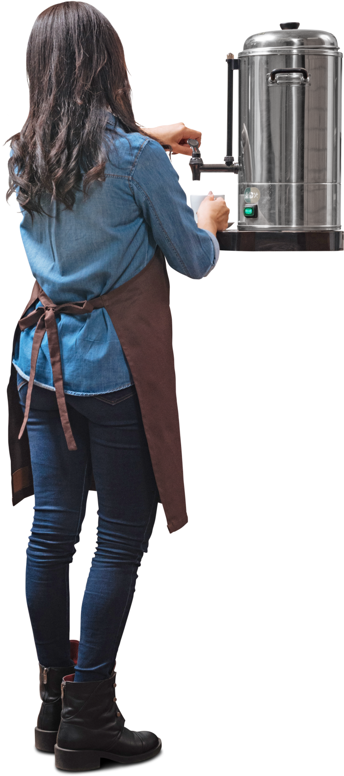 Coffee Businesswoman Waiter With Express - Girl (709x1600), Png Download