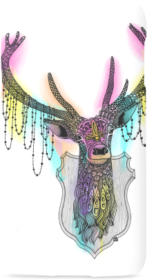 Watercolor Deer Head, Ornate Animal Drawing Hard Case - Ornate Deer Canvas Print - Small By Zandiepants (500x500), Png Download