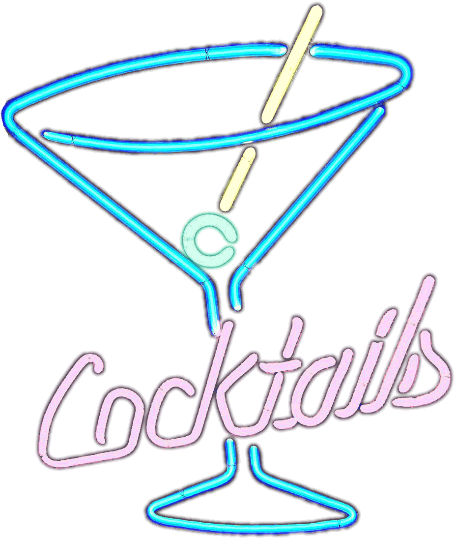 Cocktails Neon Sign On White Matte - Cocktail Neon Png (926x1096), Png Download
