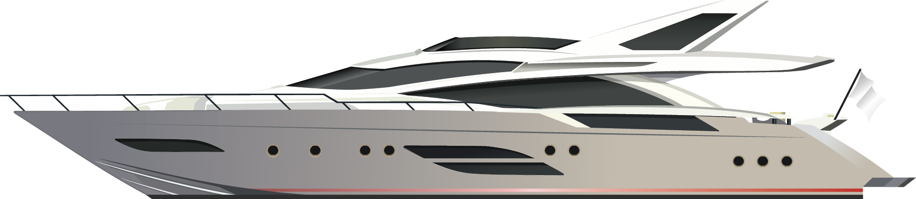 Yacht Png Water Transportation - Luxury Yacht Png (1876x408), Png Download