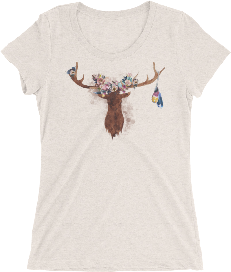 Watercolor Deer Antlers Png - Deer (1000x1000), Png Download