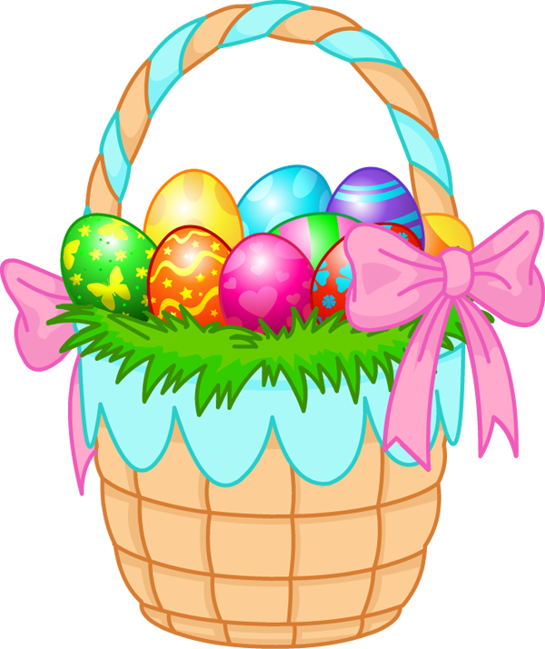 Easter-basket Eggs - Easter Baskets Clip Art (600x714), Png Download