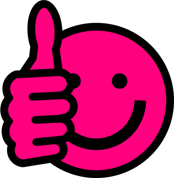 Hot Pink Thumbs Up Clip Art At Clker - Thumbs Up Clip Art (582x596), Png Download