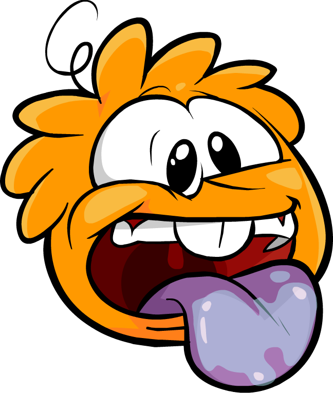 Orange Puffle Troll Face - Orange Puffle Png (648x765), Png Download