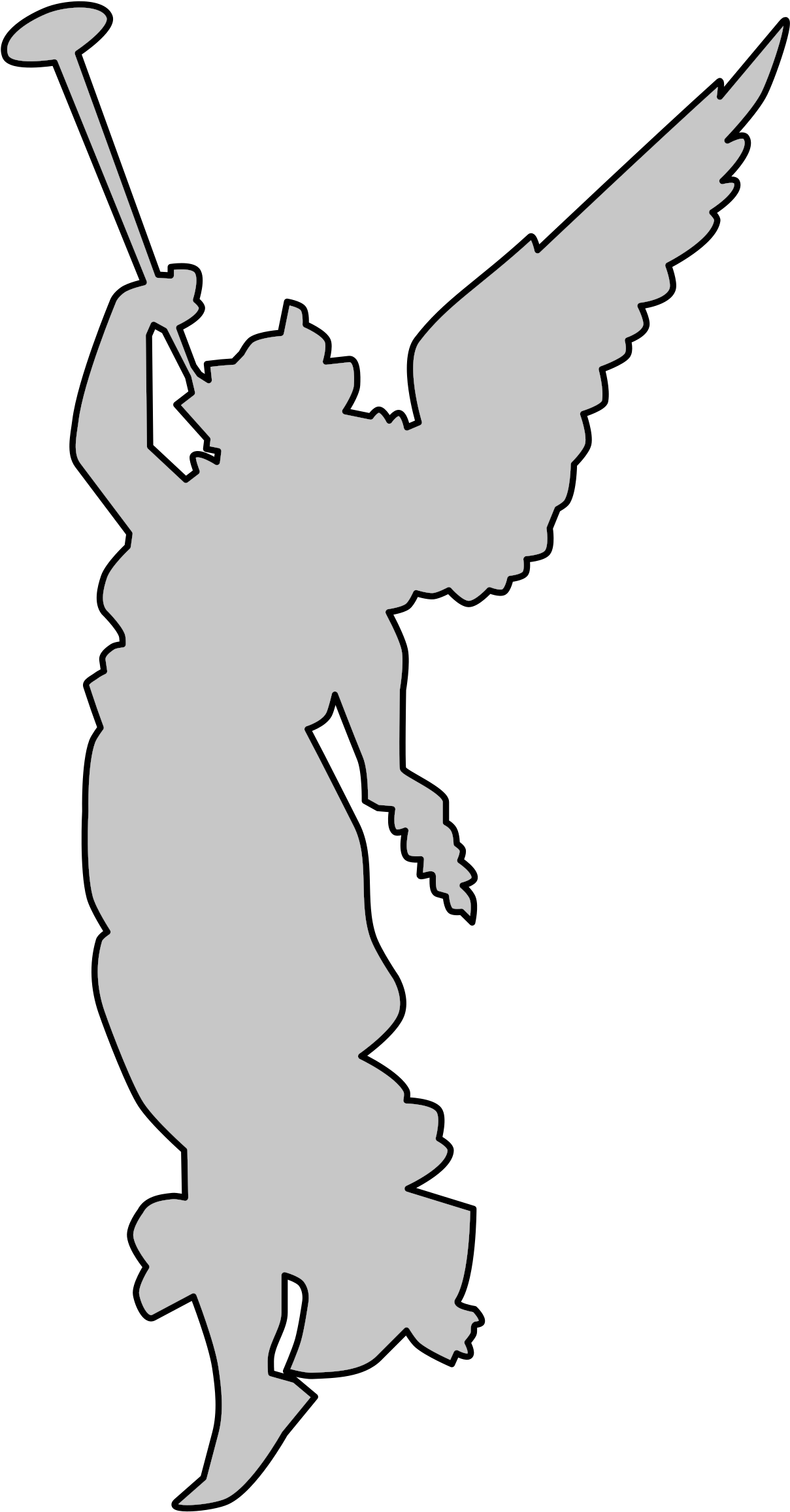 Angel With Trumpet Png Vector Transparent Stock - Dibujo De Angel Tocando Trompeta (1691x2400), Png Download