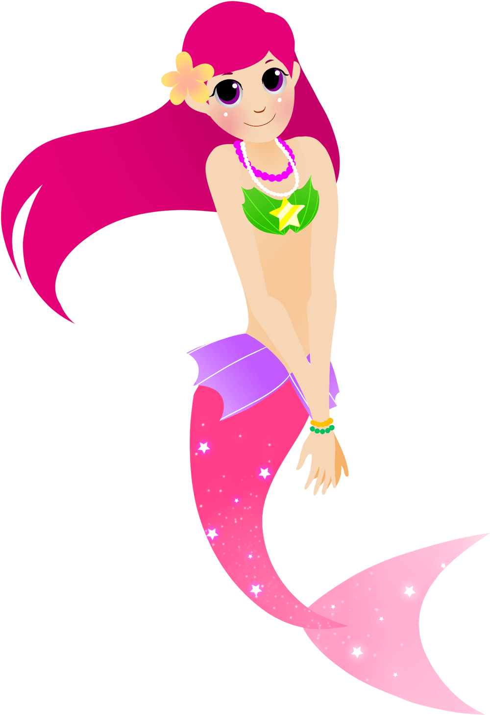 Cartoon Mermaid Clipart - Pink Mermaid Throw Blanket (1000x1467), Png Download