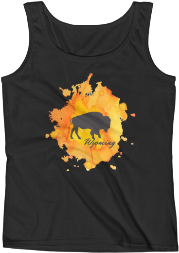 Wyoming Watercolor Burst Bison - Réservoir Entraînement Féminin, Butin De Cerveaux De (600x600), Png Download