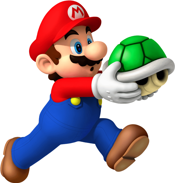 Mario With Shell - New Super Mario Bros Wii Png (725x751), Png Download