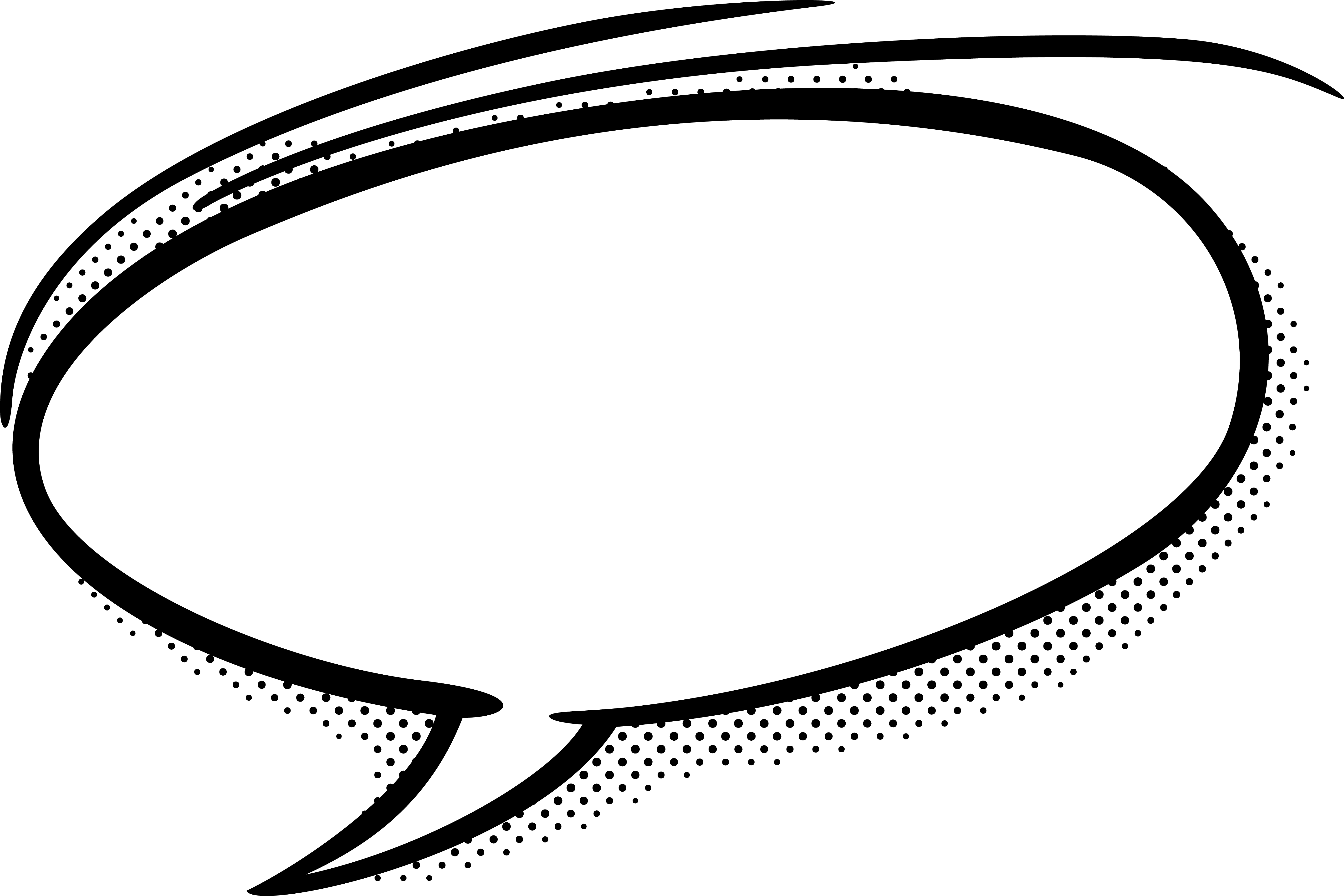 Black Empty Comic Bubbles Oval Clipart Png Image Download - Comic Book Bubble Png (5639x3760), Png Download