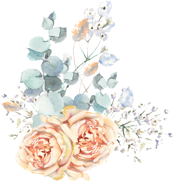This Graphics Is Hand Painted Wedding Scene Flowers - Portable Network Graphics (1024x1024), Png Download