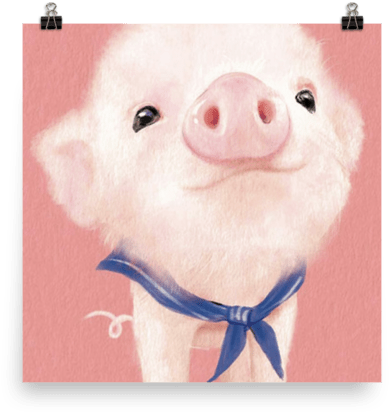 Watercolor Pig - Embroidery Paintings , Fabal 5d Rhinestone Pasted Diy (600x600), Png Download