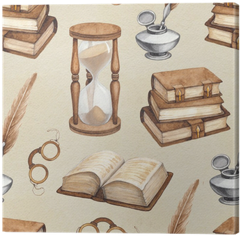 Watercolor Vintage Books, Glasses, Sand Hourglass And - Kültür Yayıncılık 11. Sınıf Dil Ve Anlatım Konu Anlatımlı (400x400), Png Download