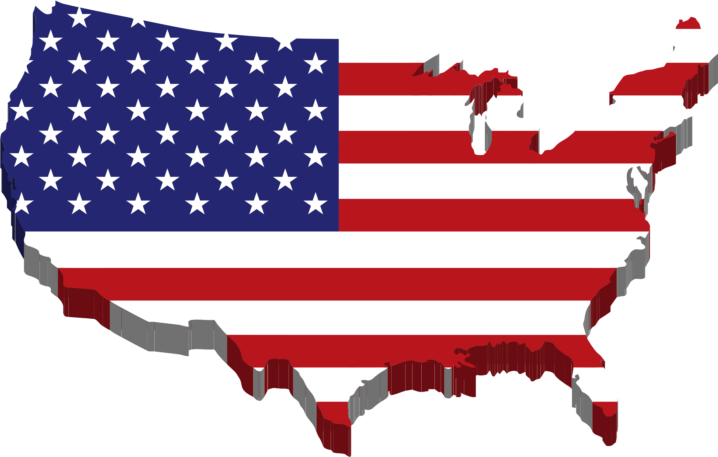 Clip America Clipart - Us Flag In Map Of America (2400x1964), Png Download